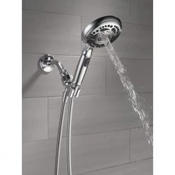 Delta 7-Spray 4.8 in. Single Wall Mount Handheld Shower Head in Chrome -Bathroom Faucets Store chrome delta handheld shower heads 75704 1d 1000