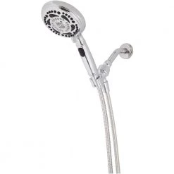Delta 7-Spray 4.8 in. Single Wall Mount Handheld Shower Head in Chrome -Bathroom Faucets Store chrome delta handheld shower heads 75704 1f 1000