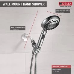 Delta 7-Spray 4.8 in. Single Wall Mount Handheld Shower Head in Chrome -Bathroom Faucets Store chrome delta handheld shower heads 75704 40 1000
