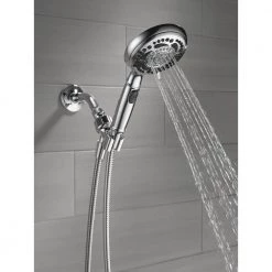 Delta 7-Spray 4.8 in. Single Wall Mount Handheld Shower Head in Chrome -Bathroom Faucets Store chrome delta handheld shower heads 75704 a0 1000
