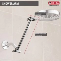 Delta 10-4/5 in. Adjustable Shower Arm in Chrome -Bathroom Faucets Store chrome delta shower arm extensions ua902 pk 1f 1000
