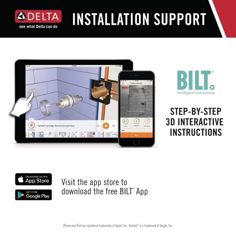 Delta Foundations Single-Handle 1-Spray Shower Faucet in Chrome (Valve Included) 11 Delta Foundations Single-Handle 1-Spray Shower Faucet in Chrome (Valve Included) - Image 11