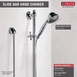 Delta 7-Spray Slide Bar Hand Shower in Chrome -Bathroom Faucets Store chrome delta wall bar shower kits 51708 1f 1000