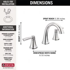 Delta Casara 8 in. Widespread Double Handle Bathroom Faucet in Polished Chrome -Bathroom Faucets Store chrome delta widespread bathroom faucets 35862lf 40 1000