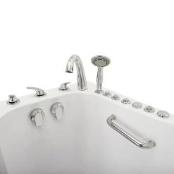 Ella 5-Piece 3/4 inch Fast Fill 3-Handle Deck-Mount Roman Tub Faucet with Hand shower in Chrome -Bathroom Faucets Store chrome ella roman tub faucets ff5pc fa 1000