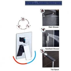 ELLO&ALLO 2-Handle 2-Spray Tub and Shower Faucet Handheld Shower Combo with 10 in. Rain Shower Head in Chrome (Valve Included) -Bathroom Faucets Store chrome ello allo bathtub shower faucet combos es c s5160 44 1000