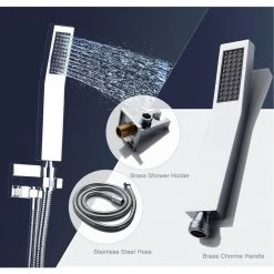 ELLO&ALLO 2-Handle 2-Spray Tub and Shower Faucet Handheld Shower Combo with 10 in. Rain Shower Head in Chrome (Valve Included) -Bathroom Faucets Store chrome ello allo bathtub shower faucet combos es c s5160 4f 1000