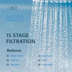 Mist Compact Chrome Filtering Shower Head with a Replaceable filter, Effectively Removes Chlorine and Bad Odor -Bathroom Faucets Store chrome fixed shower heads mss082 1f 1000