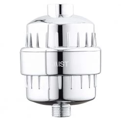 Mist Chrome Shower Filter, With 2 Filter Cartridges 15 Stage Filtration System Removes Bacteria and Bad Odor, Easy to Install