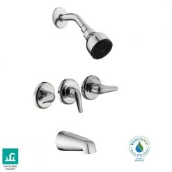 Glacier Bay Aragon 3-Handle 1-Spray Tub and Shower Faucet in Chrome (Valve Included) -Bathroom Faucets Store chrome glacier bay bathtub shower faucet combos hd834x 0001 77 1000