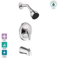 Glacier Bay Aragon Single-Handle 1-Spray Tub and Shower Faucet in Chrome (Valve Included) -Bathroom Faucets Store chrome glacier bay bathtub shower faucet combos hd874x 0001 77 1000
