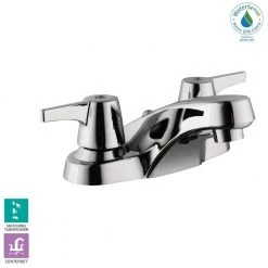 Glacier Bay Aragon 4 in. Centerset 2-Handle Low-Arc Bathroom Faucet without Pop-Up Drain in Chrome -Bathroom Faucets Store chrome glacier bay centerset bathroom faucets hd67090w 5501 1f 1000