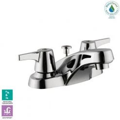 Glacier Bay Aragon 4 in. Centerset 2-Handle Low-Arc Bathroom Faucet with Pop-Up Drain in Chrome -Bathroom Faucets Store chrome glacier bay centerset bathroom faucets hd67090w 6a01 1f 1000