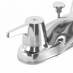 Glacier Bay Aragon 4 in. Centerset 2-Handle Low-Arc Bathroom Faucet with Pop-Up Drain in Chrome -Bathroom Faucets Store chrome glacier bay centerset bathroom faucets hd67090w 6a01 77 1000