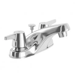 Glacier Bay Aragon 4 in. Centerset 2-Handle Low-Arc Bathroom Faucet with Pop-Up Drain in Chrome -Bathroom Faucets Store chrome glacier bay centerset bathroom faucets hd67090w 6b01 1d 1000
