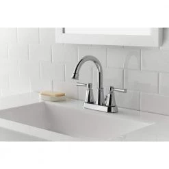 Glacier Bay Melina 4 in. Centerset Double Handle High-Arc Bathroom Faucet in Chrome -Bathroom Faucets Store chrome glacier bay centerset bathroom faucets hd67513w 6c01 40 1000