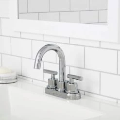 Glacier Bay Dorset 4 in. Centerset 2-Handle High-Arc Bathroom Faucet in Chrome -Bathroom Faucets Store chrome glacier bay centerset bathroom faucets hd67730w 6b01 40 1000