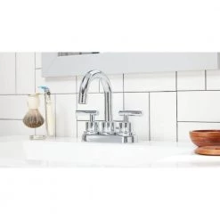 Glacier Bay Dorset 4 in. Centerset 2-Handle High-Arc Bathroom Faucet in Chrome -Bathroom Faucets Store chrome glacier bay centerset bathroom faucets hd67730w 6b01 66 1000