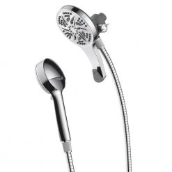 Glacier Bay EasyDock 6-Spray Patterns 5 in. Wall Mount Dual Shower Heads in Chrome -Bathroom Faucets Store chrome glacier bay dual shower heads p87000 fa 1000