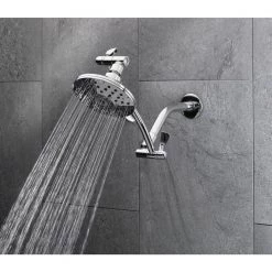 Glacier Bay 3-Spray Patterns with 1.8 GPM 5.4 in Wall Mount Fixed Shower Head with Adjustable Shower Arm in Chrome -Bathroom Faucets Store chrome glacier bay fixed shower heads 3075 512 ws1 1f 1000