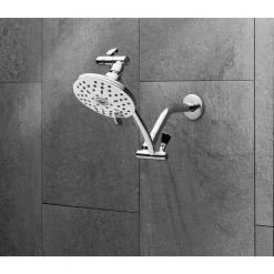 Glacier Bay 3-Spray Patterns with 1.8 GPM 5.4 in Wall Mount Fixed Shower Head with Adjustable Shower Arm in Chrome -Bathroom Faucets Store chrome glacier bay fixed shower heads 3075 512 ws1 4f 1000