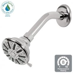 Glacier Bay 3-Spray 3.5 in. Single Wall Mount Fixed Adjustable Shower Head in Chrome -Bathroom Faucets Store chrome glacier bay fixed shower heads 8462000hc 4f 1000