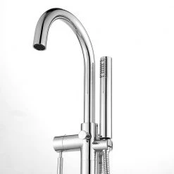 Glacier Bay Milly 1-Handle Freestanding Roman Tub Faucet with Hand Shower in Chrome -Bathroom Faucets Store chrome glacier bay roman tub faucets milly 1f 1000