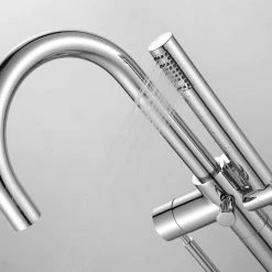 Glacier Bay Milly 1-Handle Freestanding Roman Tub Faucet with Hand Shower in Chrome -Bathroom Faucets Store chrome glacier bay roman tub faucets milly 44 1000
