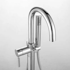 Glacier Bay Milly 1-Handle Freestanding Roman Tub Faucet with Hand Shower in Chrome -Bathroom Faucets Store chrome glacier bay roman tub faucets milly 4f 1000