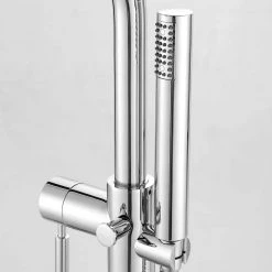 Glacier Bay Milly 1-Handle Freestanding Roman Tub Faucet with Hand Shower in Chrome -Bathroom Faucets Store chrome glacier bay roman tub faucets milly fa 1000