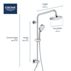 GROHE Vitalio 5-spray 7 in. Dual Shower Head and Handheld Shower Head in Chrome -Bathroom Faucets Store chrome grohe dual shower heads 26520000 1d 1000