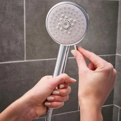 GROHE Vitalio 5-spray 7 in. Dual Shower Head and Handheld Shower Head in Chrome -Bathroom Faucets Store chrome grohe dual shower heads 26520000 66 1000
