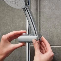 GROHE Vitalio 5-spray 7 in. Dual Shower Head and Handheld Shower Head in Chrome -Bathroom Faucets Store chrome grohe dual shower heads 26520000 c3 1000