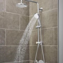 GROHE Vitalio 5-spray 7 in. Dual Shower Head and Handheld Shower Head in Chrome -Bathroom Faucets Store chrome grohe dual shower heads 26520000 fa 1000