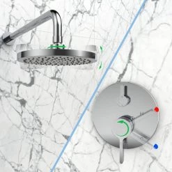 HOMLUX 4-Spray Patterns with 2.5 GPM 8 in. Wall Mount Rain Dual Shower Head in Chrome (Valve Included) -Bathroom Faucets Store chrome homlux dual shower heads 98760043e9 44 1000