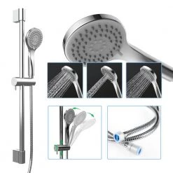 HOMLUX 4-Spray Patterns with 2.5 GPM 8 in. Wall Mount Rain Dual Shower Head in Chrome (Valve Included) -Bathroom Faucets Store chrome homlux dual shower heads 98760043e9 4f 1000