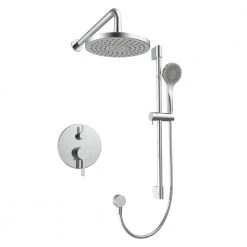 HOMLUX 4-Spray Patterns with 2.5 GPM 8 in. Wall Mount Rain Dual Shower Head in Chrome (Valve Included)