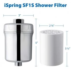 ISPRING 15-Stage Never Clog High Output Universal Shower Filter with Replaceable Cartridge, Chrome 14 ISPRING 15-Stage Never Clog High Output Universal Shower Filter with Replaceable Cartridge, Chrome -Bathroom Faucets Store chrome ispring fixed shower heads sf1s 1f 1000