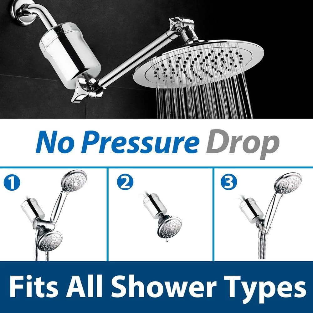 ISPRING 15-Stage Never Clog High Output Universal Shower Filter with Replaceable Cartridge, Chrome 7 ISPRING 15-Stage Never Clog High Output Universal Shower Filter with Replaceable Cartridge, Chrome - Image 7