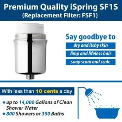 ISPRING 15-Stage Never Clog High Output Universal Shower Filter with Replaceable Cartridge, Chrome 13 ISPRING 15-Stage Never Clog High Output Universal Shower Filter with Replaceable Cartridge, Chrome -Bathroom Faucets Store chrome ispring fixed shower heads sf1s 4f 1000