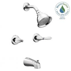 MOEN Adler 2-Handle 1-Spray Tub and Shower Faucet in Chrome (Valve Included) -Bathroom Faucets Store chrome moen bathtub shower faucet combos 82602 1d 1000