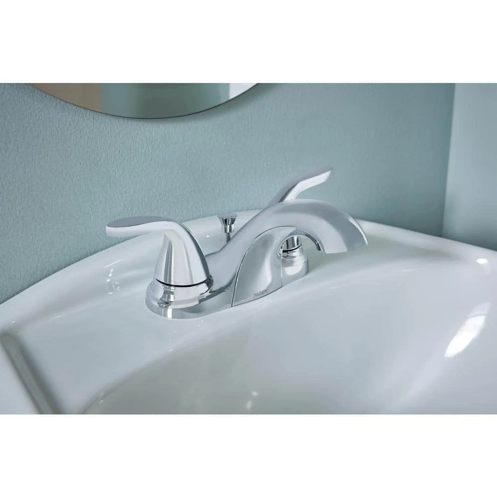 MOEN Adler 4 in. Centerset 2-Handle Bathroom Faucet in Chrome (2-Pack) 6 MOEN Adler 4 in. Centerset 2-Handle Bathroom Faucet in Chrome (2-Pack) - Image 6