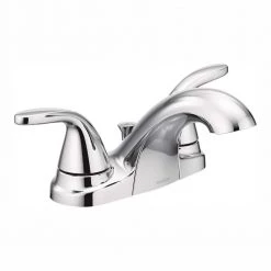 MOEN Adler 4 in. Centerset 2-Handle Low-Arc Bathroom Faucet in Chrome