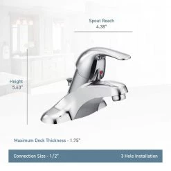 MOEN Adler 4 in. Centerset Single-Handle Bathroom Faucet in Chrome (2-Pack) -Bathroom Faucets Store chrome moen centerset bathroom faucets ws84503 pro 40 1000