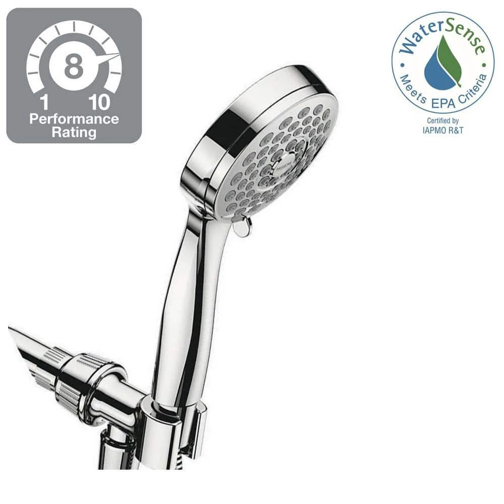 MOEN Eos 3-Spray 3.8 in. Single Wall Mount Handheld Shower Head in Chrome 7 MOEN Eos 3-Spray 3.8 in. Single Wall Mount Handheld Shower Head in Chrome - Image 7