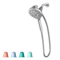 MOEN Aromatherapy 6-Spray 5.6 in. Single Wall Mount Handheld Shower Head with INLY Shower Capsules and Magnetix in Chrome