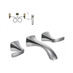 MOEN Voss 2-Handle Wall-Mount Bathroom Faucet in Chrome (Valve Included)