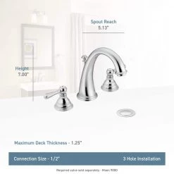 MOEN Kingsley 8 in. Widespread 2-Handle High-Arc Bathroom Faucet Trim Kit in Polished Chrome (Valve Included) -Bathroom Faucets Store chrome moen widespread bathroom faucets t6125 9000 40 1000