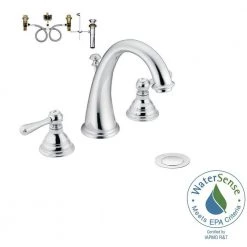 MOEN Kingsley 8 in. Widespread 2-Handle High-Arc Bathroom Faucet Trim Kit in Polished Chrome (Valve Included) -Bathroom Faucets Store chrome moen widespread bathroom faucets t6125 9000 a0 1000