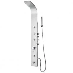 Pia Ricco 60 in. 6-Jet Shower Panel System Rainfall Waterfall Shower Head Handshower and Tub Spout in Chrome
